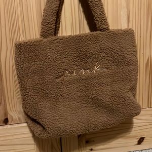 Victoria secret PINK  brown fuzzy bag